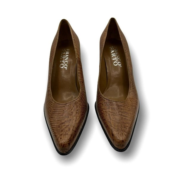 Franco Sarto brown leather upper streak snake print stiletto high heel size  6.5 - Picture 5 of 8